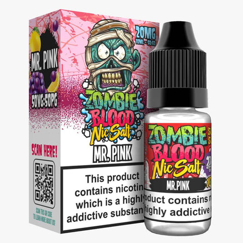 Zombie Blood Nic Salts 10ml E-Liquid (3x) - Eliquid Base-Mr Pink