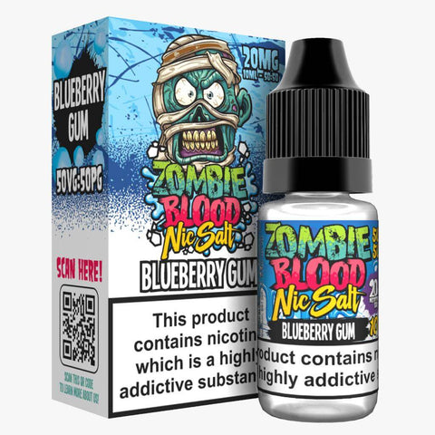 Zombie Blood Nic Salts 10ml E-Liquid (3x) - Eliquid Base-Blueberry Gum